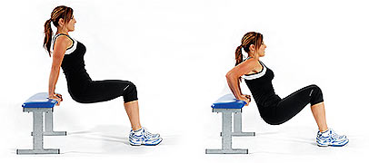 Tricep Bench Dips for toned arms